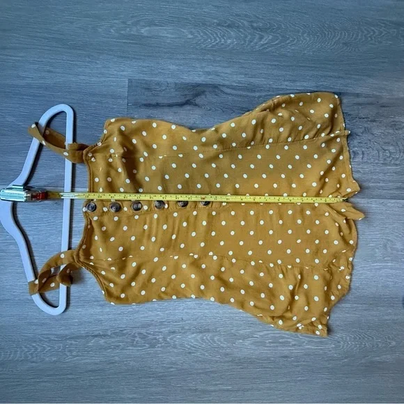 American Eagle Outfitters Mustard Polka Dot Romper - Picture 7 of 13